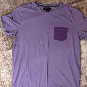 NWOT Kenneth Cole S/S Purple on Purple Cotton Pocket T-shirt, XL